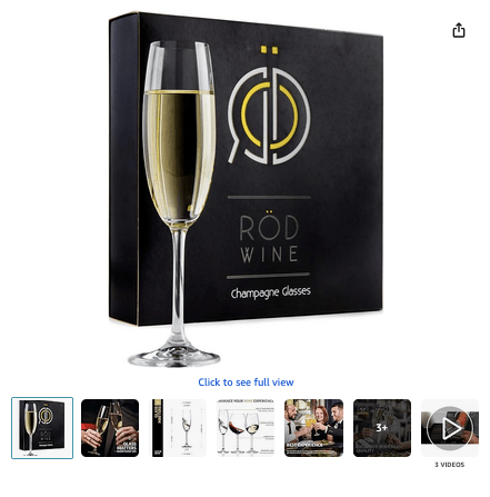 Champagne Glasses Crystal Sparkling Wine Glass Elegant Flute Gift Set of 3-7.5oz